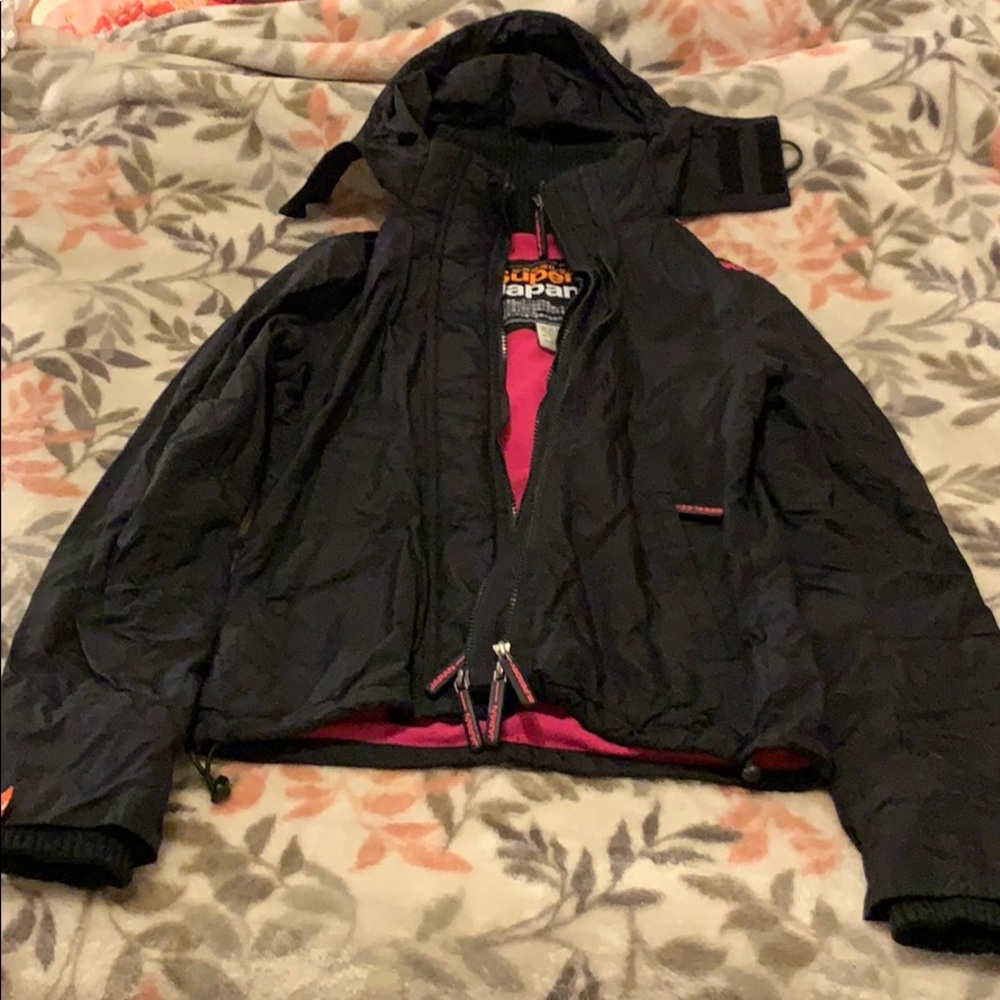 Superdry The Windcheater jacket, black/pink, S